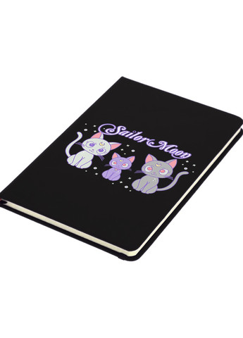 Блокнот А5 Місяць Кішки Сейлор Мун (anime Sailor Moon Cats) Чорний (92228-2920-BK) MobiPrint (257328973)