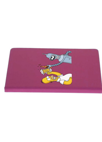 Блокнот А5 Бендер Футурама Гомер Сімпсони Малиновий (92228-2037-FU) MobiPrint (257323641)