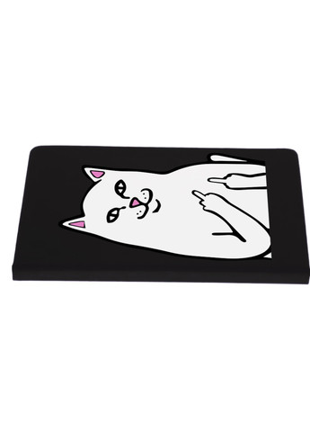 Блокнот А5 мем Белый Кот с пальцем (meme Cat Middle finger) Черный (92228-2851-BK) MobiPrint (257327951)