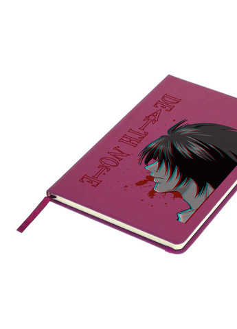 Блокнот А5 Ел Лоулайт Зошит смерті (L Death Note) Малиновий (92228-2824-FU) MobiPrint (257325860)