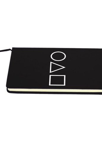 Блокнот А5 Трикутник Квадрат Коло Гра в кальмара (Squid Game) Чорний (92228-3373-BK) MobiPrint (257324638)