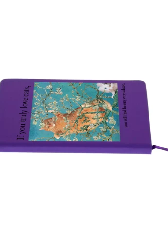 Блокнот А5 Кот Винсент Ван Гог (Vincent van Gogh Cat) Фиолетовый (92228-2963-PU) MobiPrint (257321562)