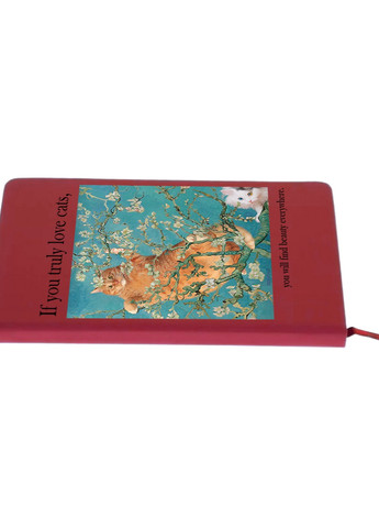 Блокнот А5 Кіт Вінсент Ван Гог (Vincent van Gogh Cat) Червоний (92228-2963-RD) MobiPrint (257329103)