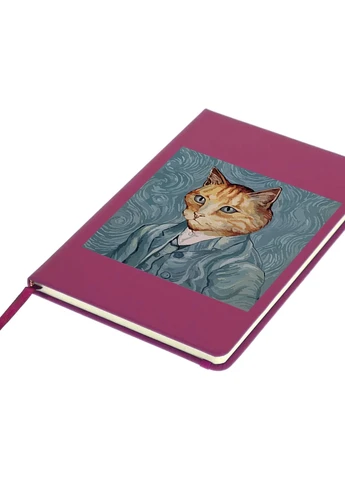 Блокнот А5 Кот Винсент Ван Гог (Vincent van Gogh Cat) Малиновый (92228-2959-FU) MobiPrint (257328804)