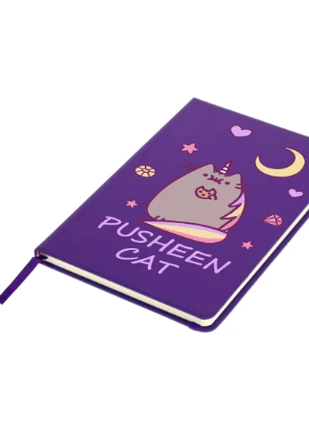 Блокнот А5 Кіт Пушин (Pusheen Cat) Фіолетовий (92228-3349-PU) MobiPrint (257321987)