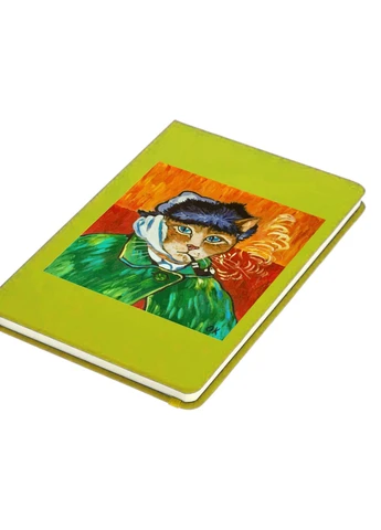 Блокнот А5 Кот Винсент Ван Гог (Vincent van Gogh Cat) Салатовый (92228-2958-LM) MobiPrint (257325228)