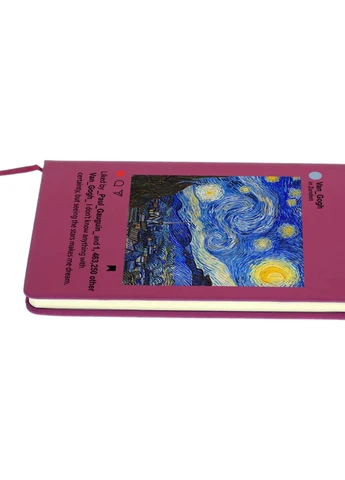 Блокнот А5 Інстаграм Зоряна ніч Вінсент Ван Гог (Instagram van Gogh) Малиновий (92228-2965-FU) MobiPrint (257322621)