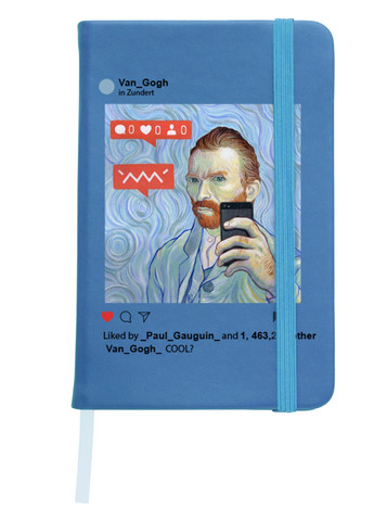 Блокнот А5 Інстаграм Вінсент Ван Гог (Instagram Vincent van Gogh) Світло-блакитний (92228-2951-SK) MobiPrint (257328375)