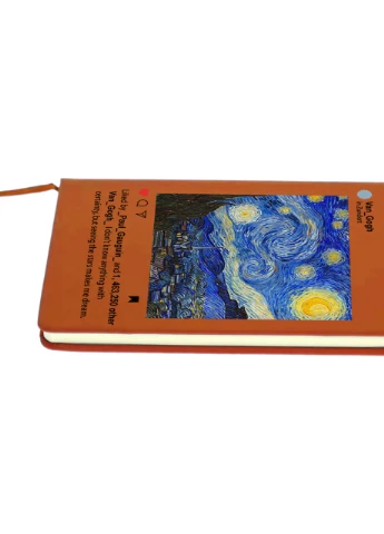 Блокнот А5 Инстаграм Звёздная ночь Винсент Ван Гог (Instagram van Gogh) Оранжевый (92228-2965-OG) MobiPrint (257325785)