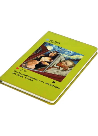 Блокнот А5 Інстаграм Ван Гог та Джоконда (van Gogh and La Gioconda) Салатовий (92228-2952-LM) MobiPrint (257323265)