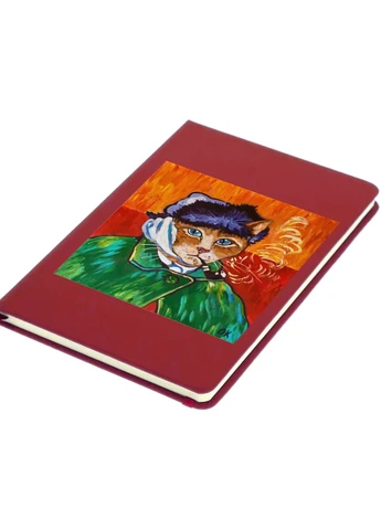Блокнот А5 Кіт Вінсент Ван Гог (Vincent van Gogh Cat) Червоний (92228-2958-RD) MobiPrint (257326204)