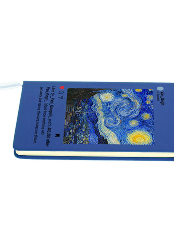 Блокнот А5 Инстаграм Звёздная ночь Винсент Ван Гог (Instagram van Gogh) Светло-голубой (92228-2965-SK) MobiPrint (257327721)