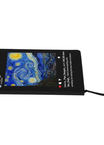 Блокнот А5 Інстаграм Зоряна ніч Вінсент Ван Гог (Instagram van Gogh) Чорний (92228-2965-BK) MobiPrint (257326792)