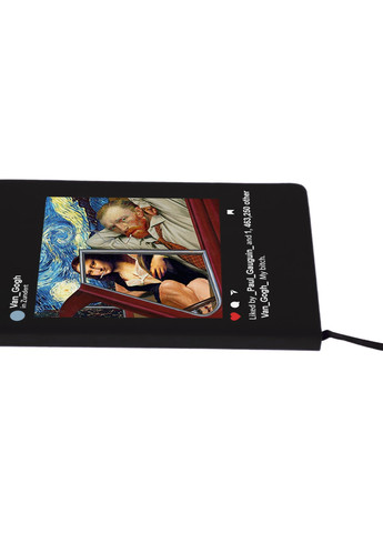 Блокнот А5 Інстаграм Ван Гог та Джоконда (van Gogh and La Gioconda) Чорний (92228-2952-BK) MobiPrint (257321840)