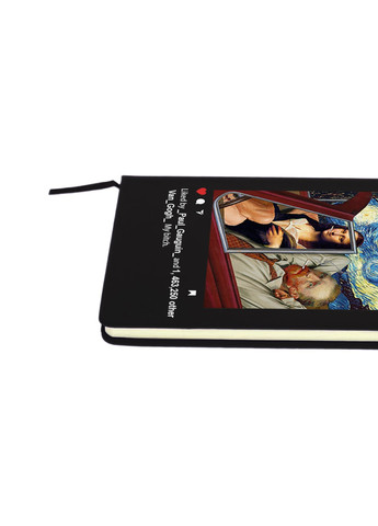 Блокнот А5 Інстаграм Ван Гог та Джоконда (van Gogh and La Gioconda) Чорний (92228-2952-BK) MobiPrint (257321840)