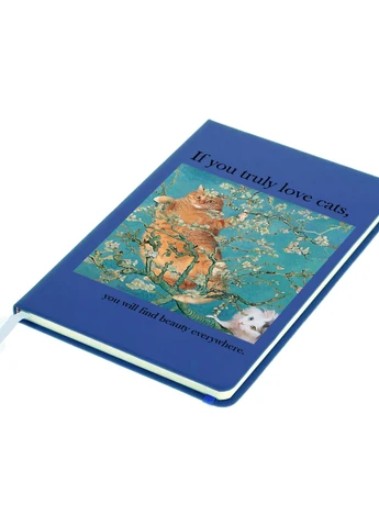Блокнот А5 Кот Винсент Ван Гог (Vincent van Gogh Cat) Светло-голубой (92228-2963-SK) MobiPrint (257328188)