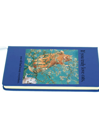 Блокнот А5 Кіт Вінсент Ван Гог (Vincent van Gogh Cat) Світло-блакитний (92228-2963-SK) MobiPrint (257328188)