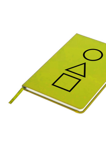 Блокнот А5 Трикутник Квадрат Коло Гра в кальмара (Squid Game) Салатовий (92228-3374-LM) MobiPrint (257326563)