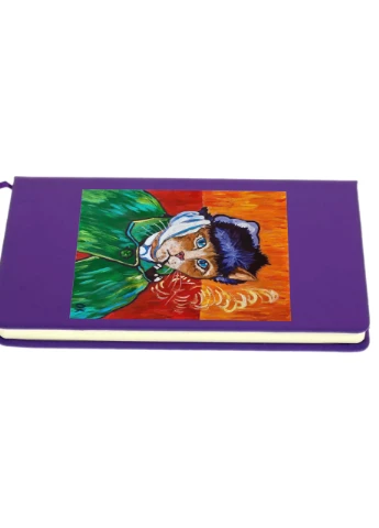 Блокнот А5 Кіт Вінсент Ван Гог (Vincent van Gogh Cat) Фіолетовий (92228-2958-PU) MobiPrint (257324664)