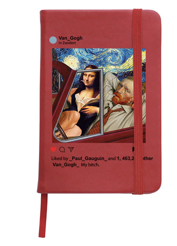 Блокнот А5 Инстаграм Ван Гог и Джоконда (van Gogh and La Gioconda) Красный (92228-2952-RD) MobiPrint (257326036)