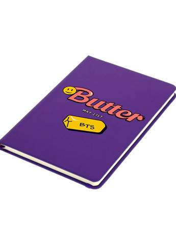 Блокнот А5 Butter БТС (BTS) Фиолетовый (92228-3257-PU) MobiPrint (257327473)