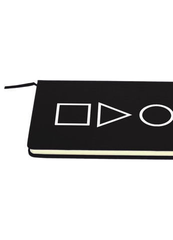 Блокнот А5 Трикутник Квадрат Коло Гра в кальмара (Squid Game) Чорний (92228-3374-BK) MobiPrint (257328902)