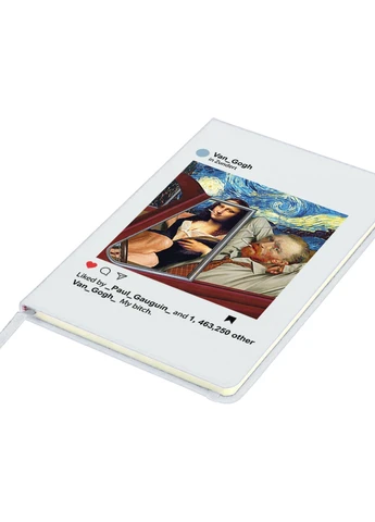 Блокнот А5 Інстаграм Ван Гог та Джоконда (van Gogh and La Gioconda) Білий (92228-2952-WT) MobiPrint (257327104)
