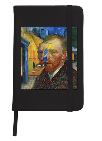 Блокнот А5 Винсент Ван Гог (Vincent van Gogh) Черный (92228-2968-BK) MobiPrint (257328961)