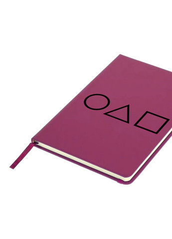 Блокнот А5 Трикутник Квадрат Коло Гра в кальмара (Squid Game) Малиновий (92228-3373-FU) MobiPrint (257328269)