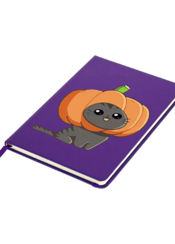Блокнот А5 Тыква кот (Pumpkincat) Фиолетовый (92228-3435-PU) MobiPrint (257327508)