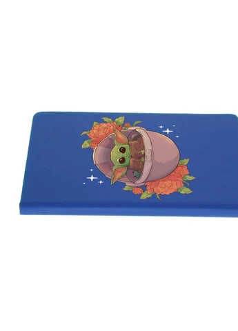 Блокнот А5 Грогу Йода квіти (Grogu Baby Yoda) Світло-блакитний (92228-3521-SK) MobiPrint (257324783)