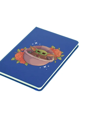 Блокнот А5 Грогу Йода квіти (Grogu Baby Yoda) Світло-блакитний (92228-3521-SK) MobiPrint (257324783)