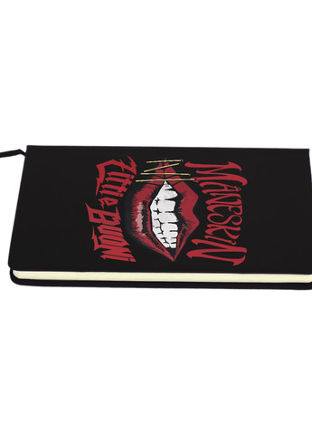 Блокнот А5 Манескин губы-лого(Maneskin-Zitti-e-buoni) Черный (92228-3514-BK) MobiPrint (257323873)