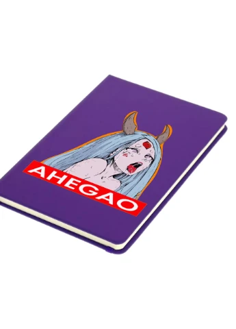 Блокнот А5 Ахэгао девушка-рот лого(Ahegao girl logo) Фиолетовый (92228-3508-PU) MobiPrint (257323309)