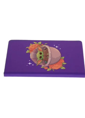 Блокнот А5 Грогу Йода цветы(Grogu Baby Yoda) Фиолетовый (92228-3521-PU) MobiPrint (257324942)