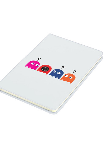 Блокнот А5 Гра в кальмара та Пакман (Pac-Man and Squid Game) Білий (92228-3454-WT) MobiPrint (257327565)