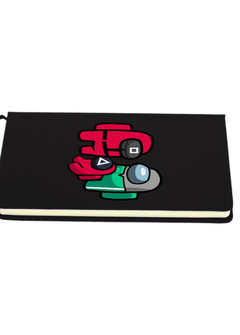 Блокнот А5 Амонг Ас и Игра в кальмара (Among Us and Squid Game) Черный (92228-3380-BK) MobiPrint (257323735)