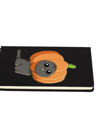 Блокнот А5 Гарбуз кіт (Pumpkincat) Чорний (92228-3435-BK) MobiPrint (257325388)
