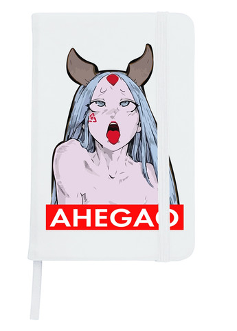 Блокнот А5 Ахэгао девушка-рот лого(Ahegao girl logo) Белый (92228-3509-WT) MobiPrint (257327846)