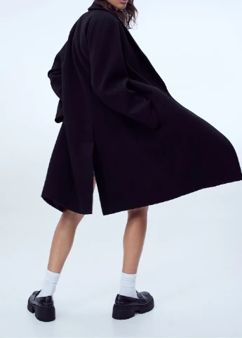 Черное демисезонное Пальто H&M