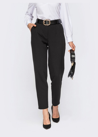 черные классические брюки с карманами однотонные Dressa (257339208)