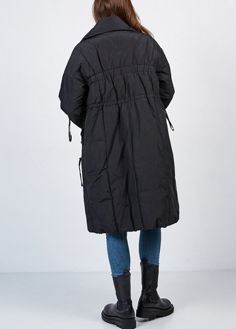 Черное демисезонное Тренч-кокон Lora Duvetty