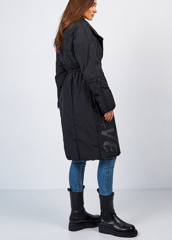 Черное демисезонное Тренч-кокон Lora Duvetty