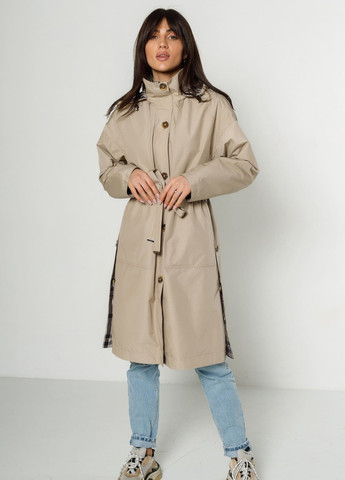 Бежеве демісезонне Плащ-тренч Lora Duvetty