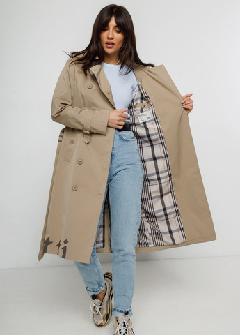 Песочное демисезонное Тренч Lora Duvetty