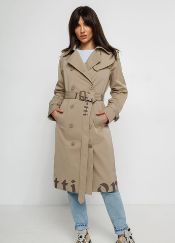 Песочное демисезонное Тренч Lora Duvetty