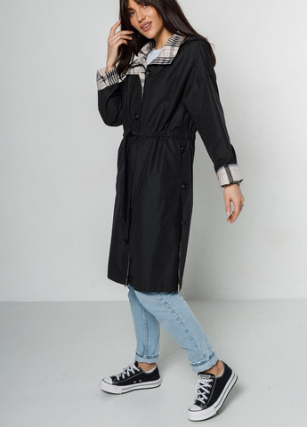 Чорне демісезонне Плащ-тренч Lora Duvetty