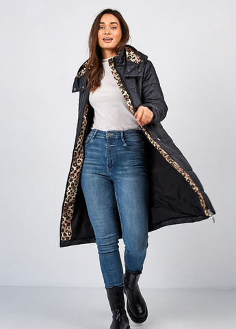 Черное демисезонное Пальто Lora Duvetty