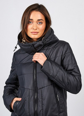 Черное демисезонное Пальто Lora Duvetty