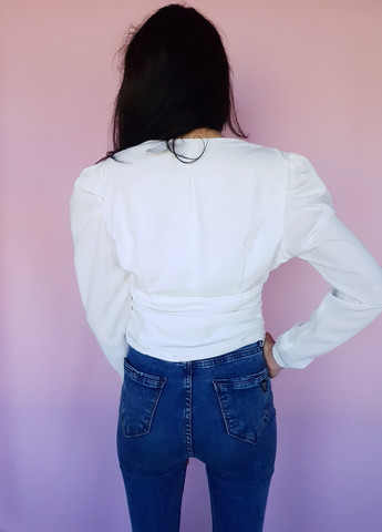 Айвір блуза укорочена з гудзиками айворі Boohoo